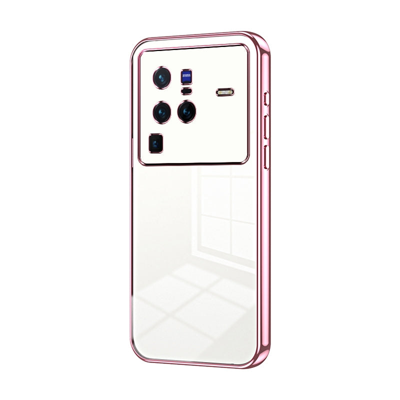 vivo X80 Pro Transparent Fine Hole Phone Case - Crystal Clear Vacuum Plating, Anti-Fingerprint, Shock-Absorbing TPU Frame