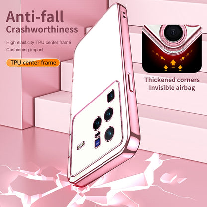 vivo X80 Pro Transparent Fine Hole Phone Case - Crystal Clear Vacuum Plating, Anti-Fingerprint, Shock-Absorbing TPU Frame