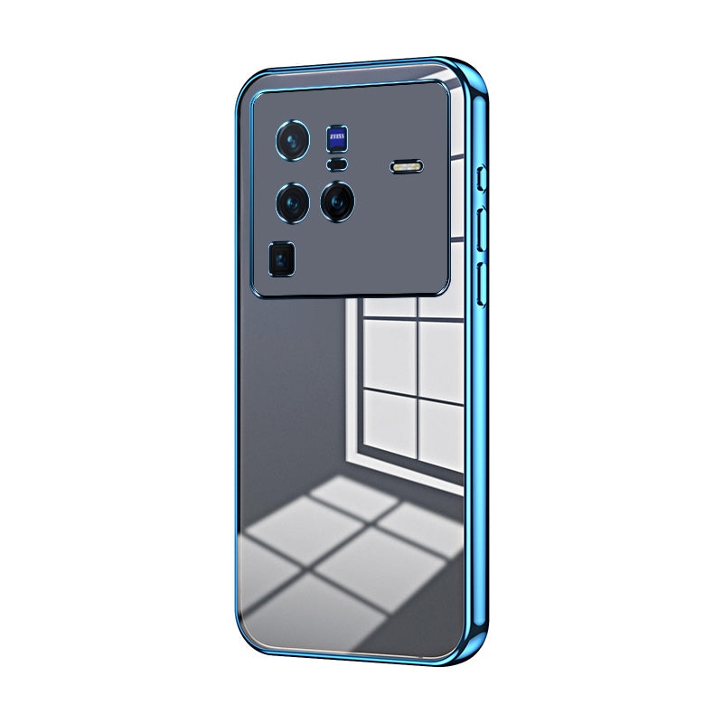 vivo X80 Pro Transparent Fine Hole Phone Case - Crystal Clear Vacuum Plating, Anti-Fingerprint, Shock-Absorbing TPU Frame