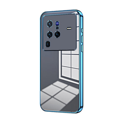vivo X80 Pro Transparent Fine Hole Phone Case - Crystal Clear Vacuum Plating, Anti-Fingerprint, Shock-Absorbing TPU Frame