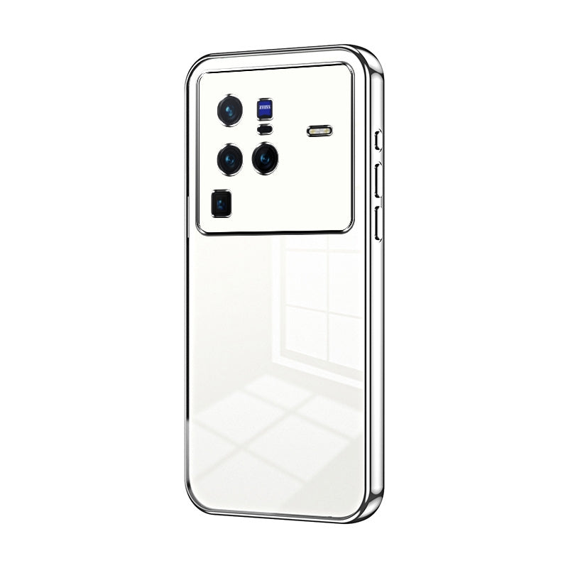 vivo X80 Pro Transparent Fine Hole Phone Case - Crystal Clear Vacuum Plating, Anti-Fingerprint, Shock-Absorbing TPU Frame