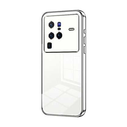 vivo X80 Pro Transparent Fine Hole Phone Case - Crystal Clear Vacuum Plating, Anti-Fingerprint, Shock-Absorbing TPU Frame