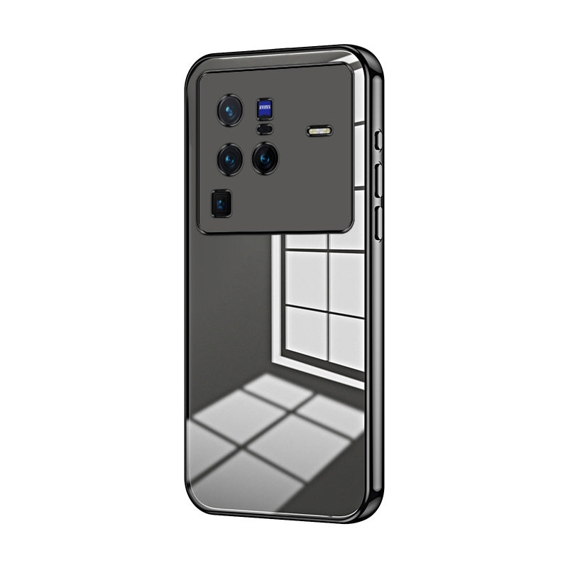 vivo X80 Pro Transparent Fine Hole Phone Case - Crystal Clear Vacuum Plating, Anti-Fingerprint, Shock-Absorbing TPU Frame