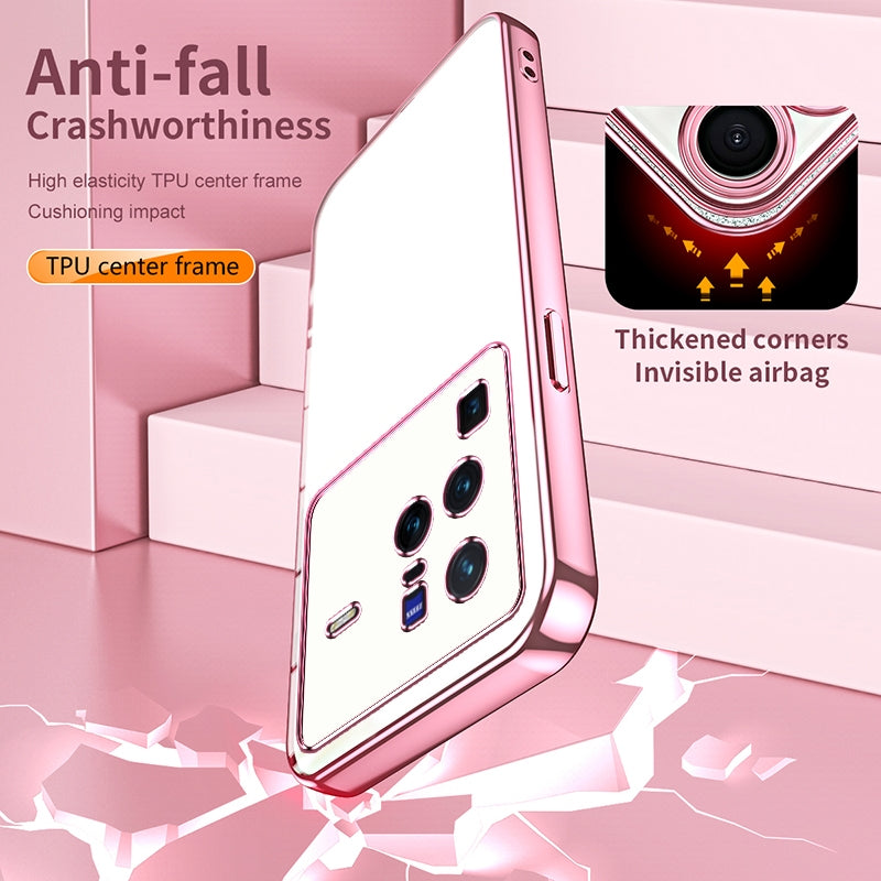 vivo X80 Pro Transparent Fine Hole Phone Case - Crystal Clear Vacuum Plating, Anti-Fingerprint, Shock-Absorbing TPU Frame