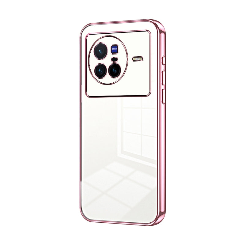 vivo X80 Transparent Fine Hole Phone Case - Crystal Clear Vacuum Plating, Anti-Fingerprint, Shock-Absorbing TPU Frame