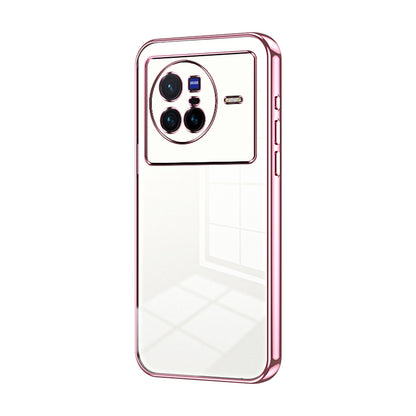 vivo X80 Transparent Fine Hole Phone Case - Crystal Clear Vacuum Plating, Anti-Fingerprint, Shock-Absorbing TPU Frame