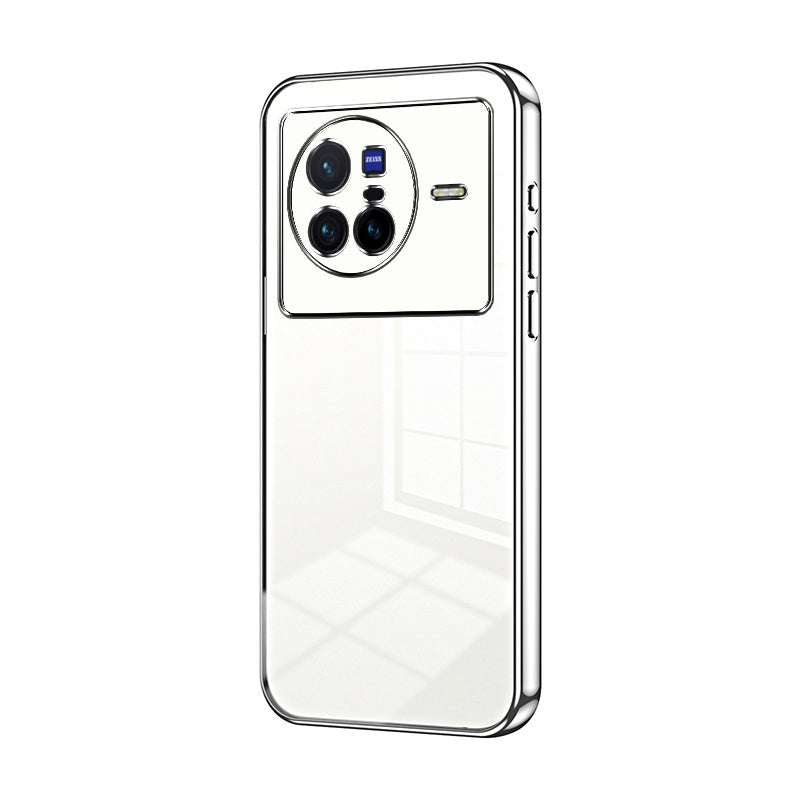 vivo X80 Transparent Fine Hole Phone Case - Crystal Clear Vacuum Plating, Anti-Fingerprint, Shock-Absorbing TPU Frame