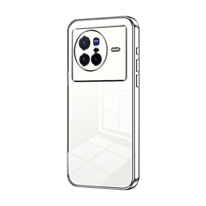 vivo X80 Transparent Fine Hole Phone Case - Crystal Clear Vacuum Plating, Anti-Fingerprint, Shock-Absorbing TPU Frame