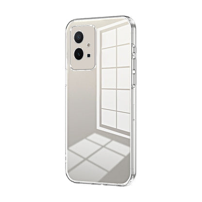vivo T1 5G Transparent Fine Hole Phone Case - Crystal Clear Vacuum Plating, Anti-Fingerprint, Shock-Absorbing TPU Frame