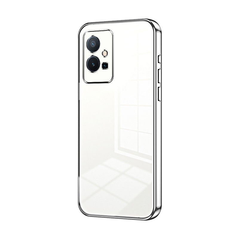 vivo T1 5G Transparent Fine Hole Phone Case - Crystal Clear Vacuum Plating, Anti-Fingerprint, Shock-Absorbing TPU Frame