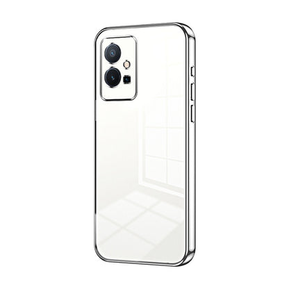 vivo T1 5G Transparent Fine Hole Phone Case - Crystal Clear Vacuum Plating, Anti-Fingerprint, Shock-Absorbing TPU Frame