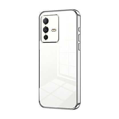 vivo V23 5G Transparent Fine Hole Phone Case - Crystal Clear Vacuum Plating, Anti-Fingerprint, Shock-Absorbing TPU Frame