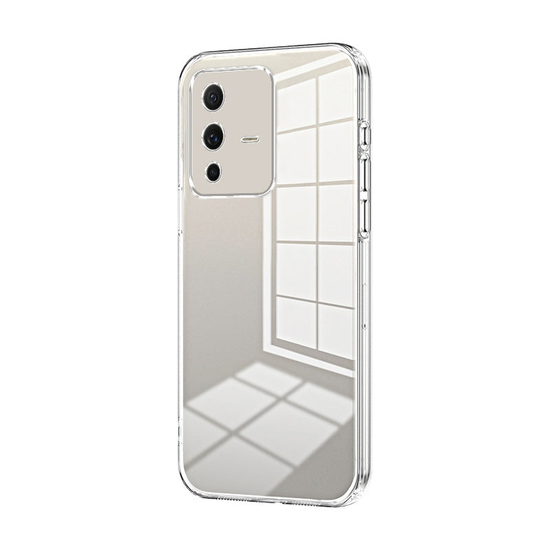 vivo V23 Pro Transparent Fine Hole Phone Case - Crystal Clear Vacuum Plating, Anti-Fingerprint, Shock-Absorbing TPU Frame