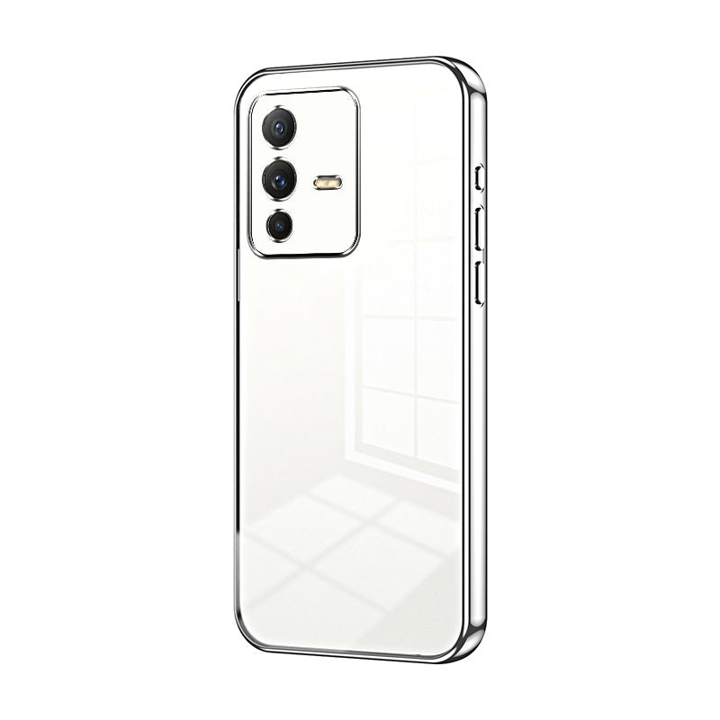 vivo V23 Pro Transparent Fine Hole Phone Case - Crystal Clear Vacuum Plating, Anti-Fingerprint, Shock-Absorbing TPU Frame