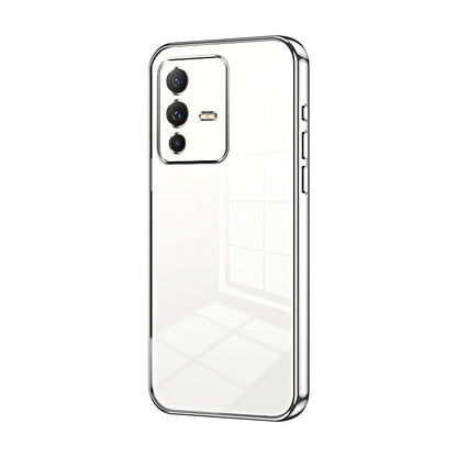 vivo V23 Pro Transparent Fine Hole Phone Case - Crystal Clear Vacuum Plating, Anti-Fingerprint, Shock-Absorbing TPU Frame
