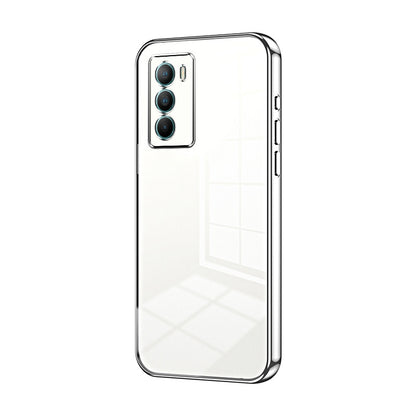 vivo T1 Transparent Fine Hole Phone Case - Crystal Clear Vacuum Plating, Anti-Fingerprint, Shock-Absorbing TPU Frame