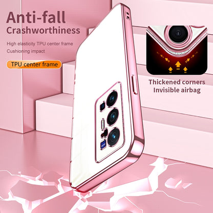vivo X70 Pro+ Transparent Fine Hole Phone Case - Crystal Clear Vacuum Plating, Anti-Fingerprint, Shock-Absorbing TPU Frame