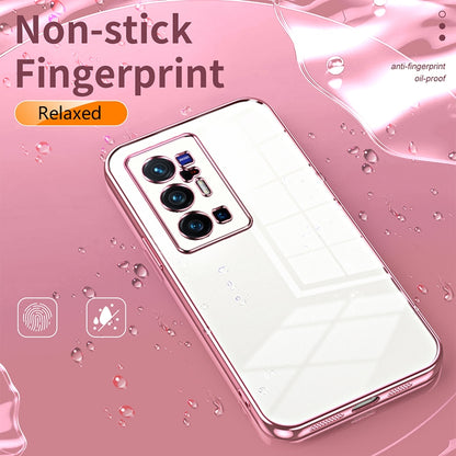 vivo X70 Pro+ Transparent Fine Hole Phone Case - Crystal Clear Vacuum Plating, Anti-Fingerprint, Shock-Absorbing TPU Frame