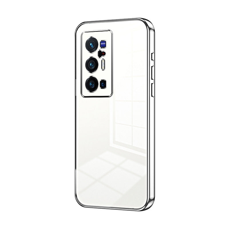 vivo X70 Pro+ Transparent Fine Hole Phone Case - Crystal Clear Vacuum Plating, Anti-Fingerprint, Shock-Absorbing TPU Frame