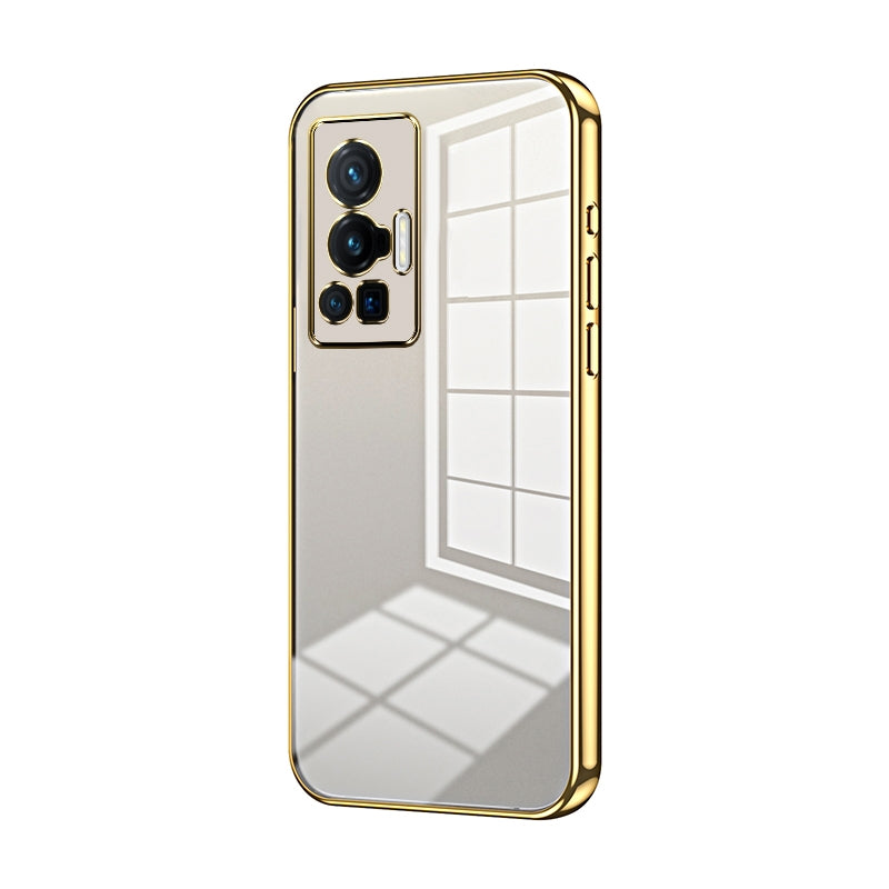 vivo X70 Pro Transparent Fine Hole Phone Case - Crystal Clear Vacuum Plating, Anti-Fingerprint, Shock-Absorbing TPU Frame