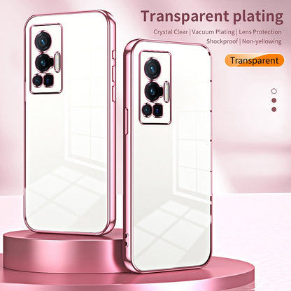 vivo X70 Pro Transparent Fine Hole Phone Case - Crystal Clear Vacuum Plating, Anti-Fingerprint, Shock-Absorbing TPU Frame