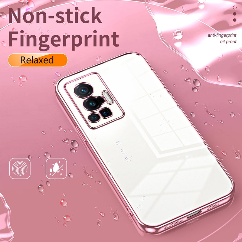 vivo X70 Pro Transparent Fine Hole Phone Case - Crystal Clear Vacuum Plating, Anti-Fingerprint, Shock-Absorbing TPU Frame