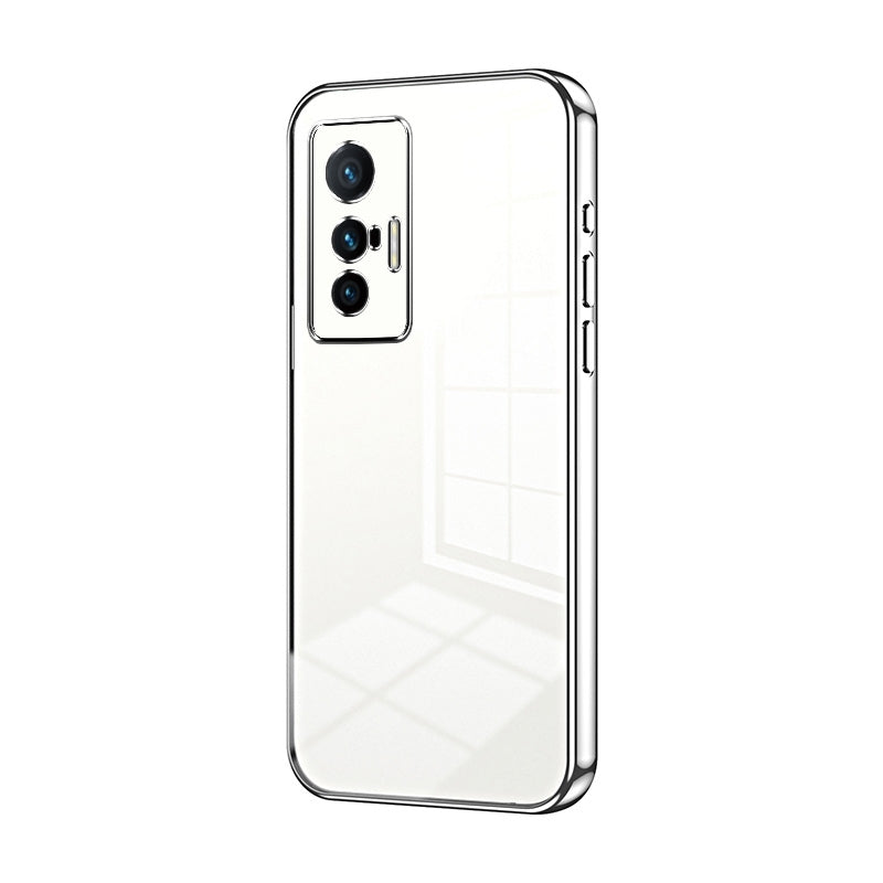 vivo X70 Transparent Fine Hole Phone Case - Crystal Clear Vacuum Plating, Anti-Fingerprint, Shock-Absorbing TPU Frame