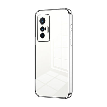 vivo X70 Transparent Fine Hole Phone Case - Crystal Clear Vacuum Plating, Anti-Fingerprint, Shock-Absorbing TPU Frame