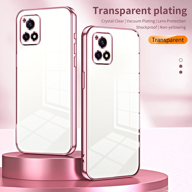 vivo Y52s T1 Transparent Fine Hole Phone Case - Crystal Clear Vacuum Plating, Anti-Fingerprint, Shock-Absorbing TPU Frame