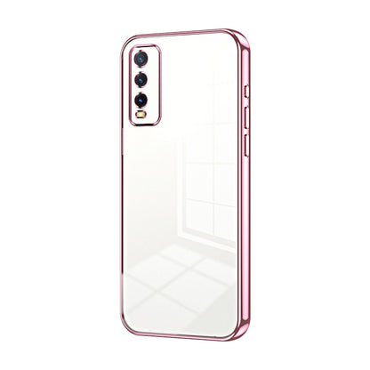 vivo Y20s Transparent Fine Hole Phone Case - Crystal Clear Vacuum Plating, Anti-Fingerprint, Shock-Absorbing TPU Frame
