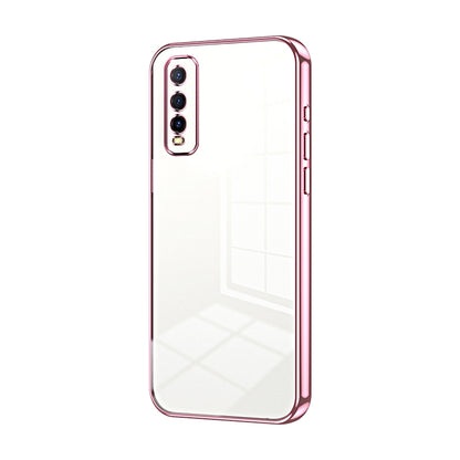 vivo Y51s Transparent Fine Hole Phone Case - Crystal Clear Vacuum Plating, Anti-Fingerprint, Shock-Absorbing TPU Frame