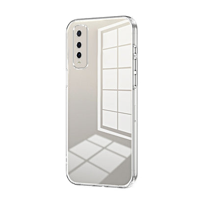 vivo Y70t Transparent Fine Hole Phone Case - Crystal Clear Vacuum Plating, Anti-Fingerprint, Shock-Absorbing TPU Frame