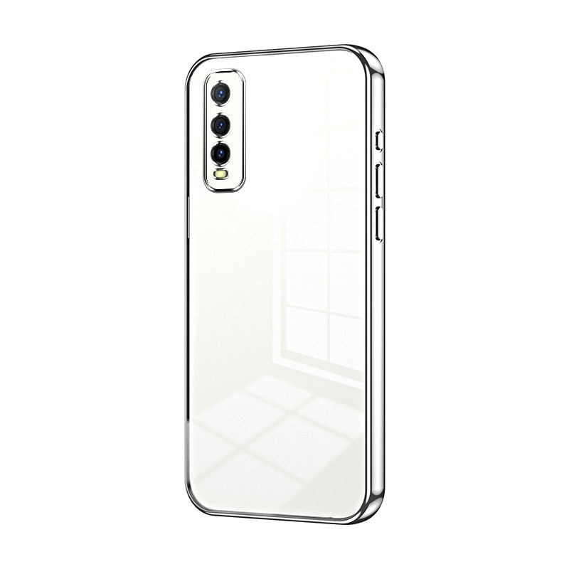vivo Y70t Transparent Fine Hole Phone Case - Crystal Clear Vacuum Plating, Anti-Fingerprint, Shock-Absorbing TPU Frame
