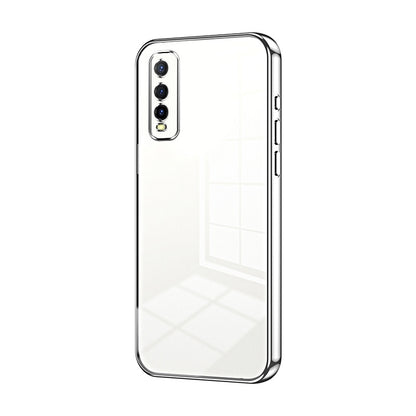 vivo Y70t Transparent Fine Hole Phone Case - Crystal Clear Vacuum Plating, Anti-Fingerprint, Shock-Absorbing TPU Frame