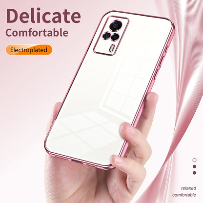 vivo S9e Transparent Fine Hole Phone Case - Crystal Clear Vacuum Plating, Anti-Fingerprint, Shock-Absorbing TPU Frame
