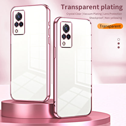 vivo S9 Transparent Fine Hole Phone Case - Crystal Clear Vacuum Plating, Anti-Fingerprint, Shock-Absorbing TPU Frame