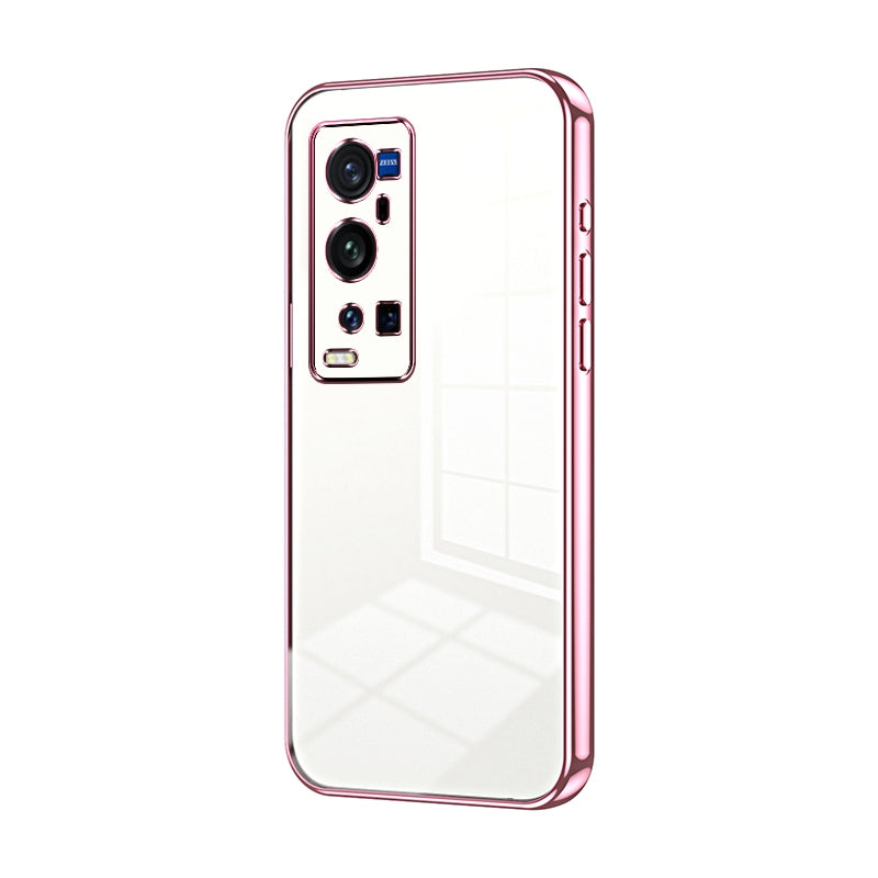 vivo X60 Pro+ Transparent Fine Hole Phone Case - Crystal Clear Vacuum Plating, Anti-Fingerprint, Shock-Absorbing TPU Frame