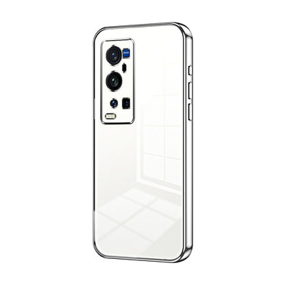 vivo X60 Pro+ Transparent Fine Hole Phone Case - Crystal Clear Vacuum Plating, Anti-Fingerprint, Shock-Absorbing TPU Frame