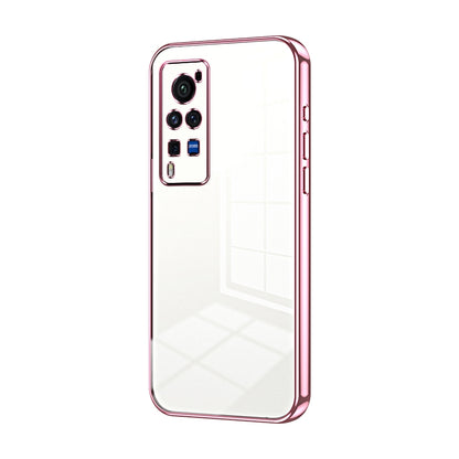 vivo X60 Pro Transparent Fine Hole Phone Case - Crystal Clear Vacuum Plating, Anti-Fingerprint, Shock-Absorbing TPU Frame