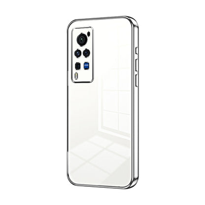 vivo X60 Pro Transparent Fine Hole Phone Case - Crystal Clear Vacuum Plating, Anti-Fingerprint, Shock-Absorbing TPU Frame
