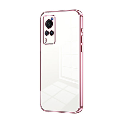 vivo X60 Transparent Fine Hole Phone Case - Crystal Clear Vacuum Plating, Anti-Fingerprint, Shock-Absorbing TPU Frame