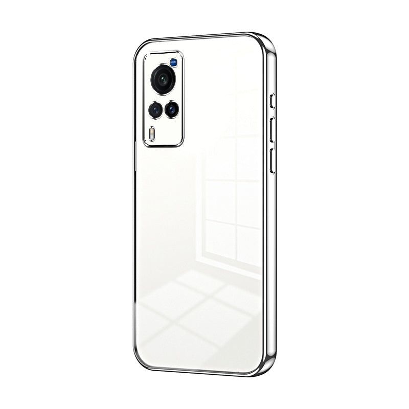 vivo X60 Transparent Fine Hole Phone Case - Crystal Clear Vacuum Plating, Anti-Fingerprint, Shock-Absorbing TPU Frame