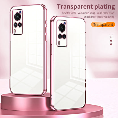 vivo X60 Transparent Fine Hole Phone Case - Crystal Clear Vacuum Plating, Anti-Fingerprint, Shock-Absorbing TPU Frame