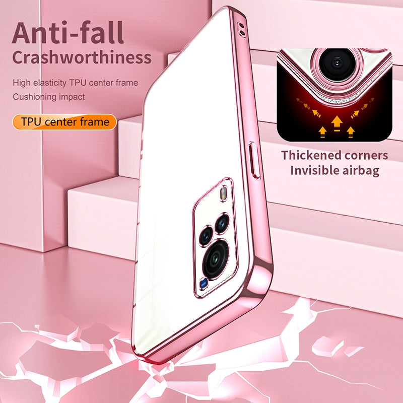 vivo X60 Curved Screen Transparent Fine Hole Phone Case - Crystal Clear Vacuum Plating, Anti-Fingerprint, Shock-Absorbing TPU Frame