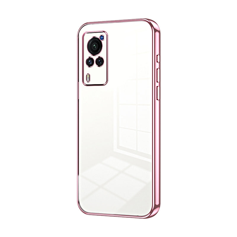 vivo X60 Curved Screen Transparent Fine Hole Phone Case - Crystal Clear Vacuum Plating, Anti-Fingerprint, Shock-Absorbing TPU Frame