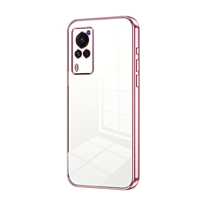 vivo X60 Curved Screen Transparent Fine Hole Phone Case - Crystal Clear Vacuum Plating, Anti-Fingerprint, Shock-Absorbing TPU Frame