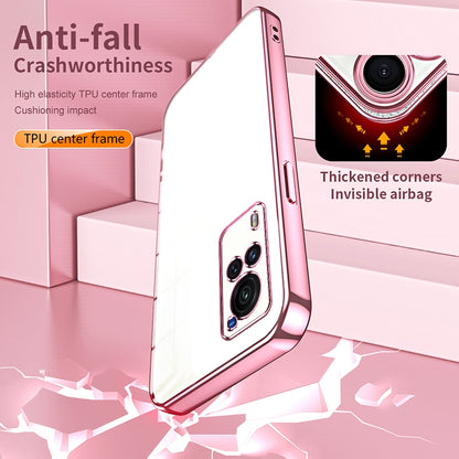 vivo X60 Curved Screen Transparent Fine Hole Phone Case - Crystal Clear Vacuum Plating, Anti-Fingerprint, Shock-Absorbing TPU Frame