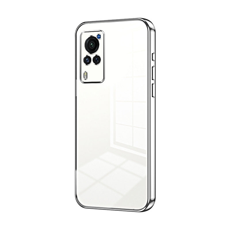 vivo X60 Curved Screen Transparent Fine Hole Phone Case - Crystal Clear Vacuum Plating, Anti-Fingerprint, Shock-Absorbing TPU Frame