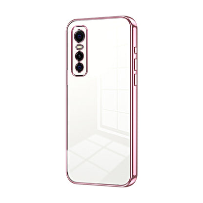 vivo S7e Transparent Fine Hole Phone Case - Crystal Clear Vacuum Plating, Anti-Fingerprint, Shock-Absorbing TPU Frame