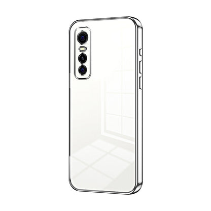 vivo S7e Transparent Fine Hole Phone Case - Crystal Clear Vacuum Plating, Anti-Fingerprint, Shock-Absorbing TPU Frame